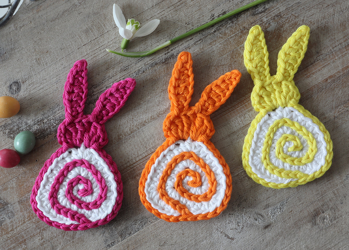 Hasi Spirelli – Osterdeko, Applikation und Taschenbaumler