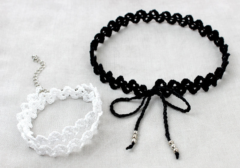 Choker & Wickelarmband im Wellenmuster