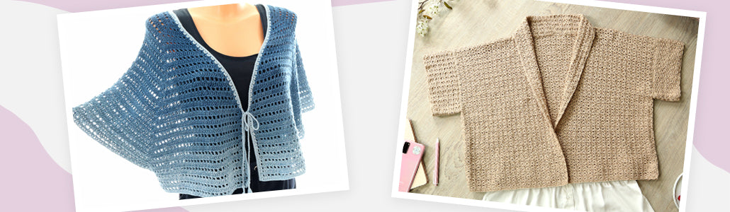 Collage aus Bildern mit Modellen für  Cardigans und Jacken häkeln