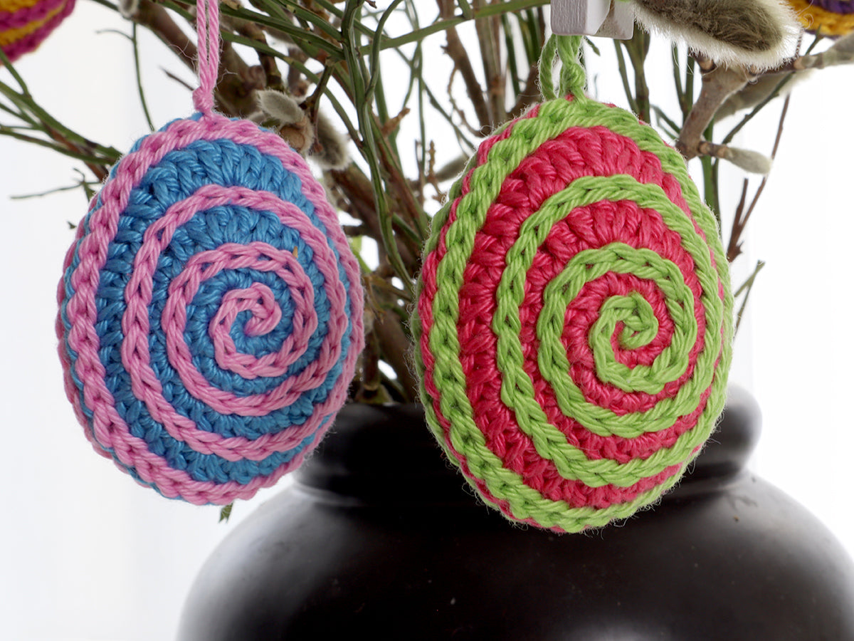 Osterei „Spirelli“ – Häkelanleitung für bunte Osterdeko