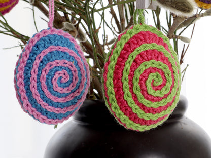 Osterei „Spirelli“ – Häkelanleitung für bunte Osterdeko